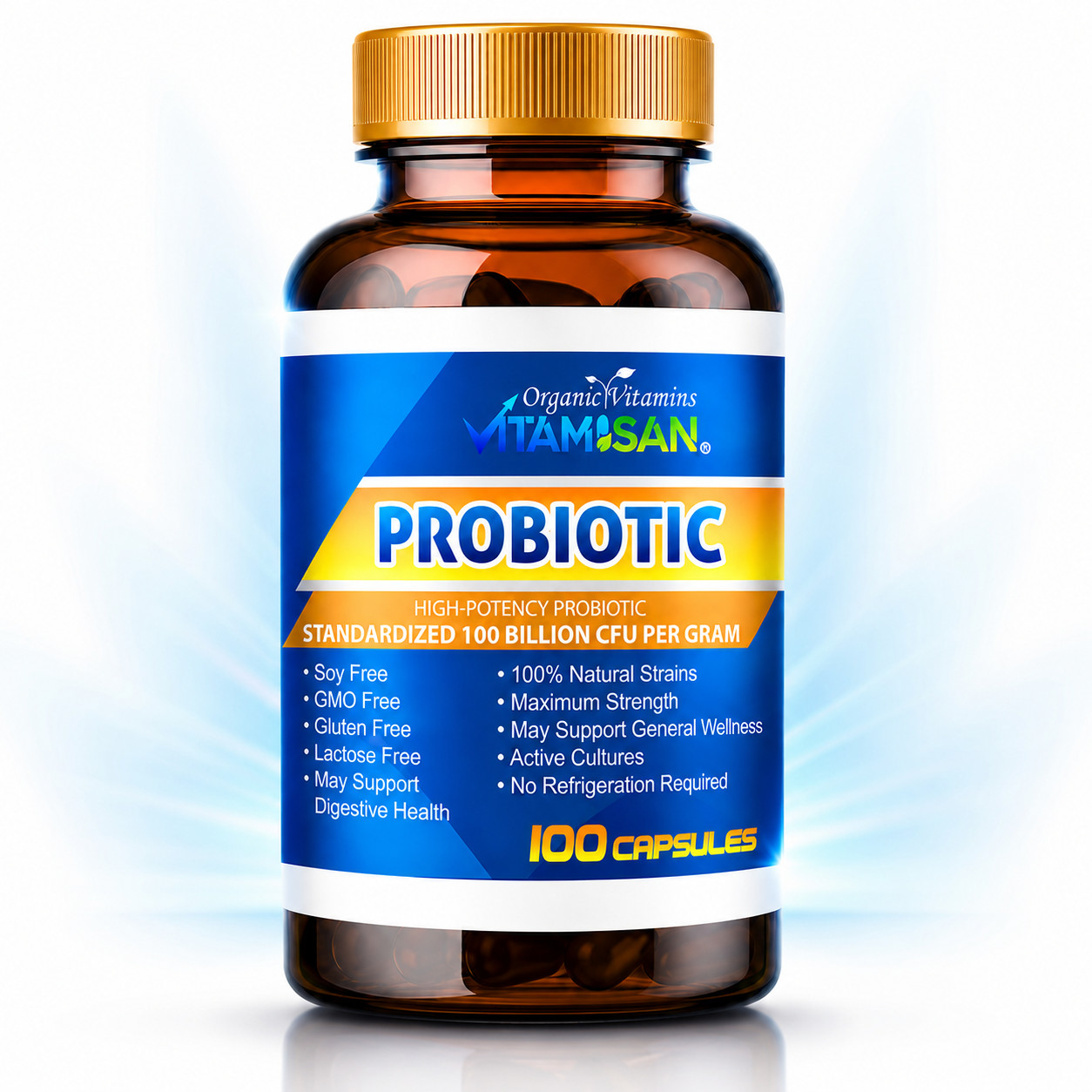 Probiotics 100 Billion CFU Potency Digestive Immune Health 100 Capsules