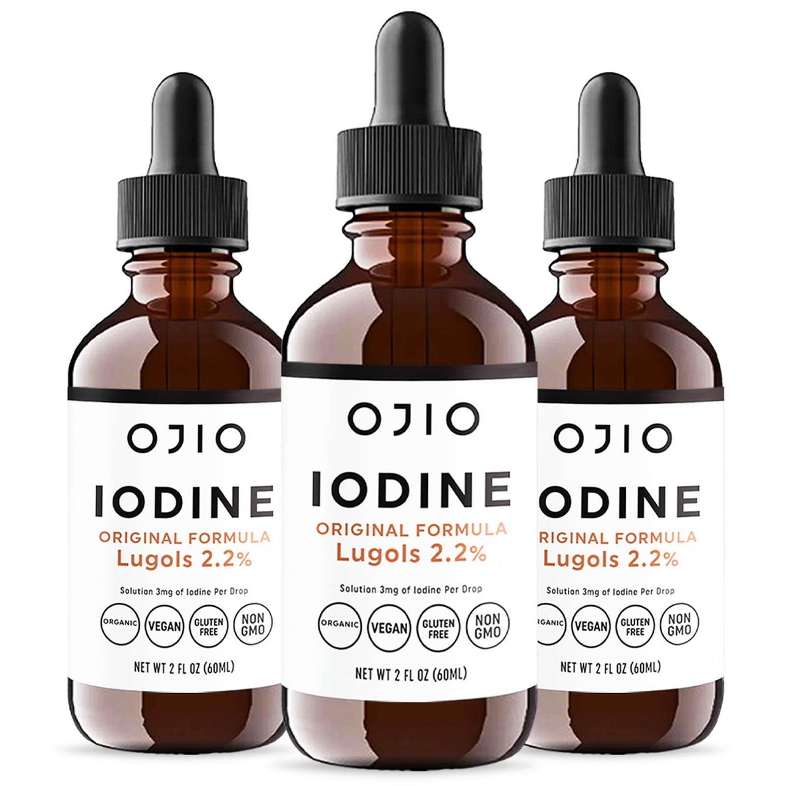 Lugols Iodine Solution 2% 1 Year Supply High Potency Liquid Oral Iodine Dro…