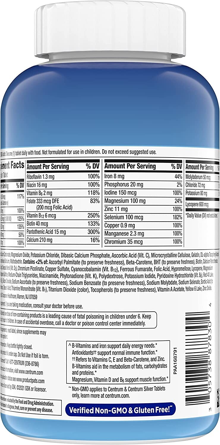 Centrum Silver Men 50+ Multivitamins 200 Tablets