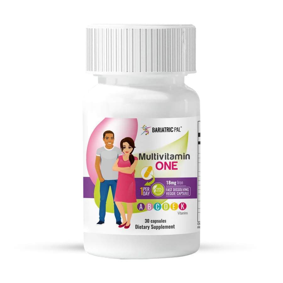 BariatricPal Multivitamin ONE “1 per Day!” Veggie Capsule with 18mg Iron
