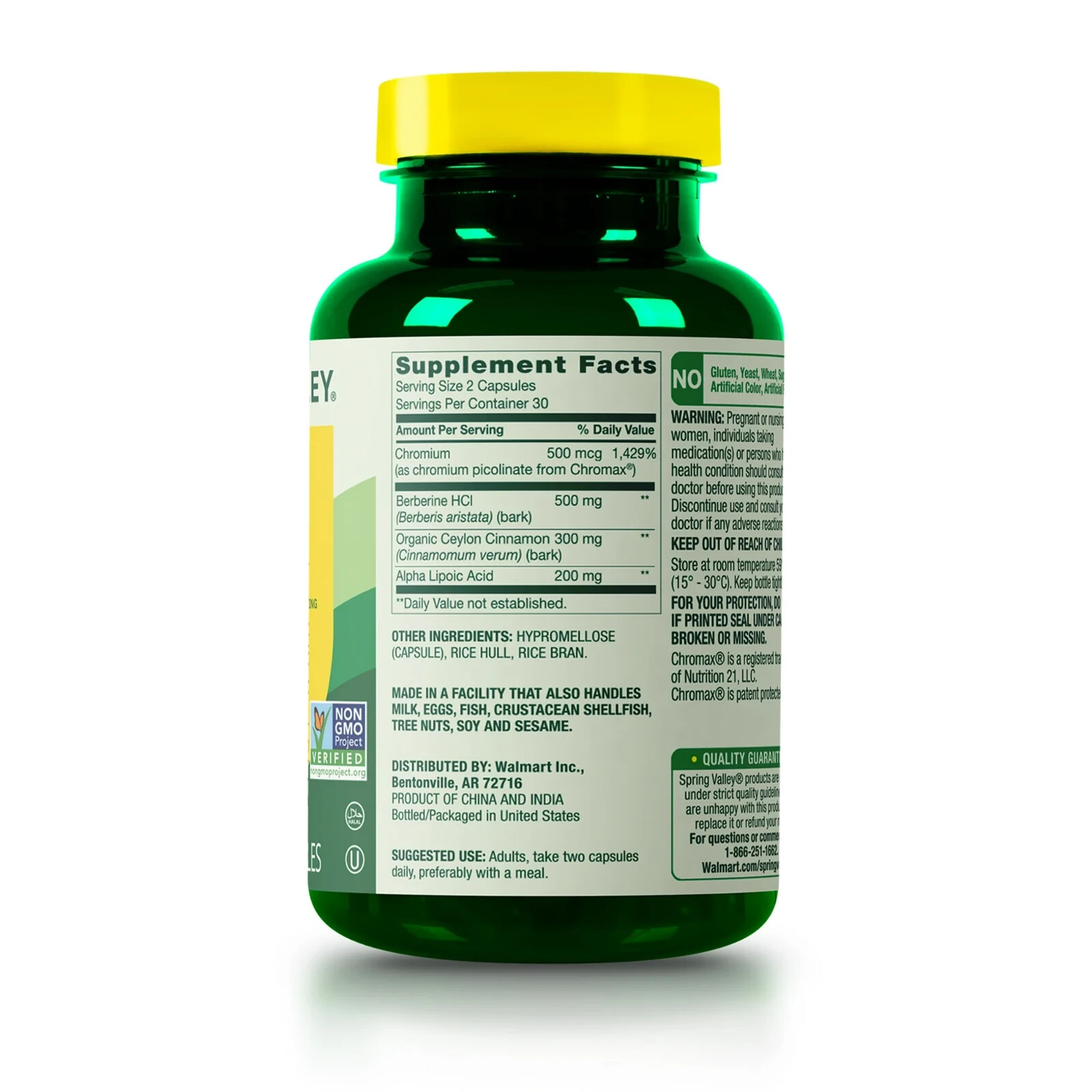 Spring Valley Advanced Blood Sugar, 500mg Chromium, 60 Vegetarian Capsules