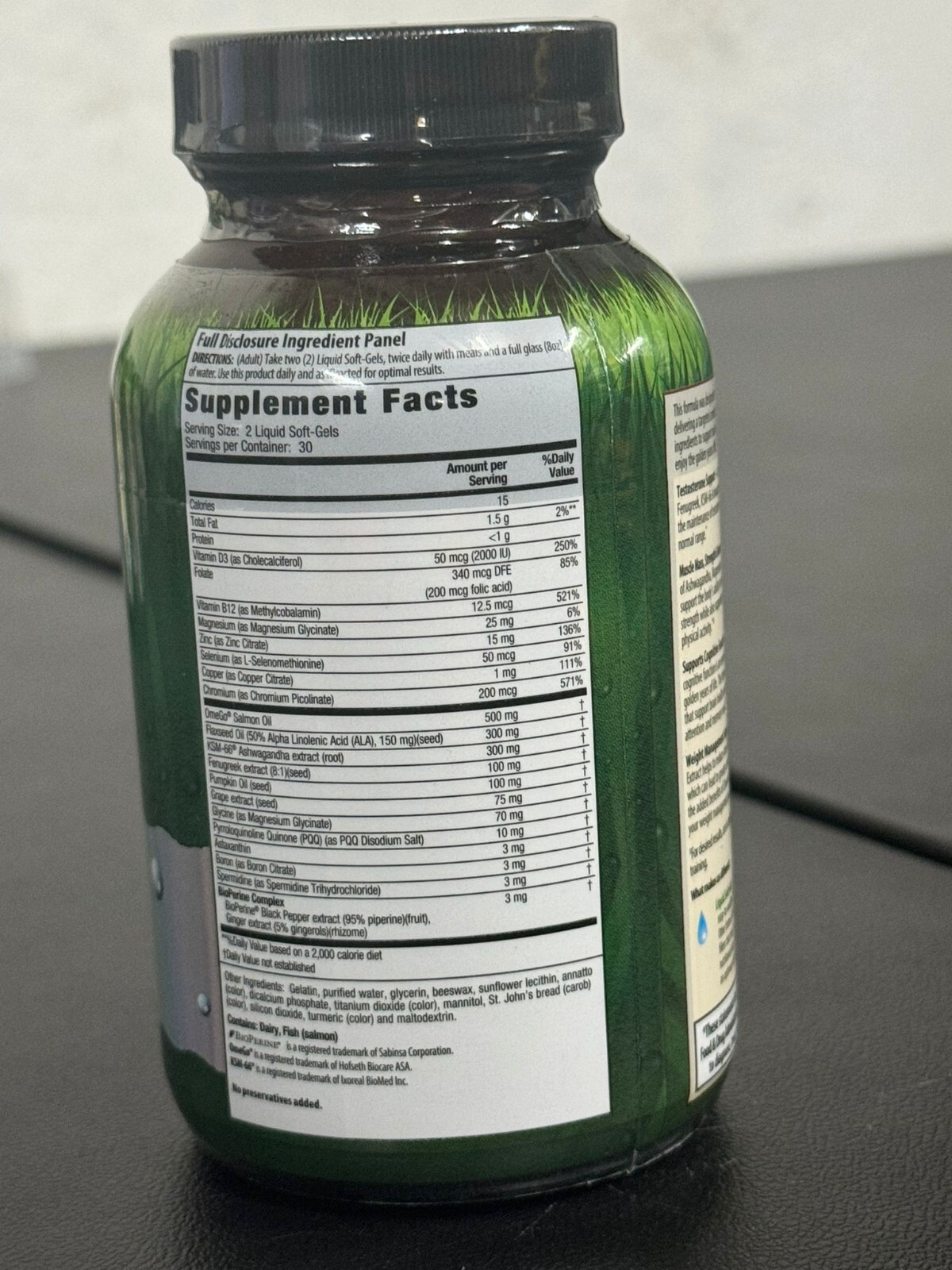 Testosterone UP for Men 60+, 60 Liquid Softgels exp. 02/2026 (K7)
