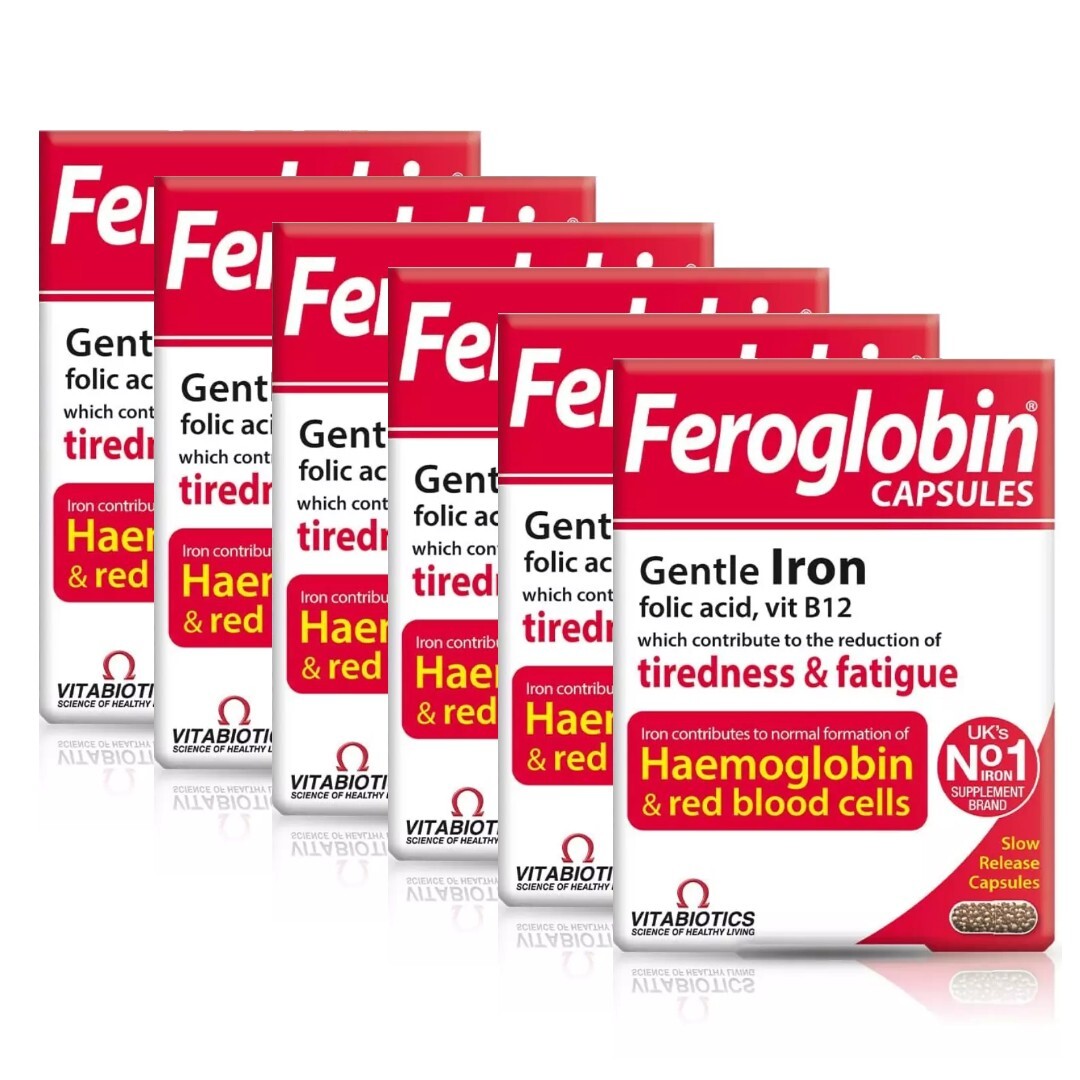 VITABIOTICS Feroglobin Vitamin and Mineral 30 Capsules – pack of 6