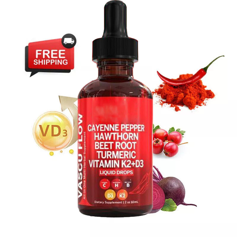 Nutra Cayenne Turmeric Vascu Pepper Flow Beet Root Liquid Vitamin Hawthorn Drops