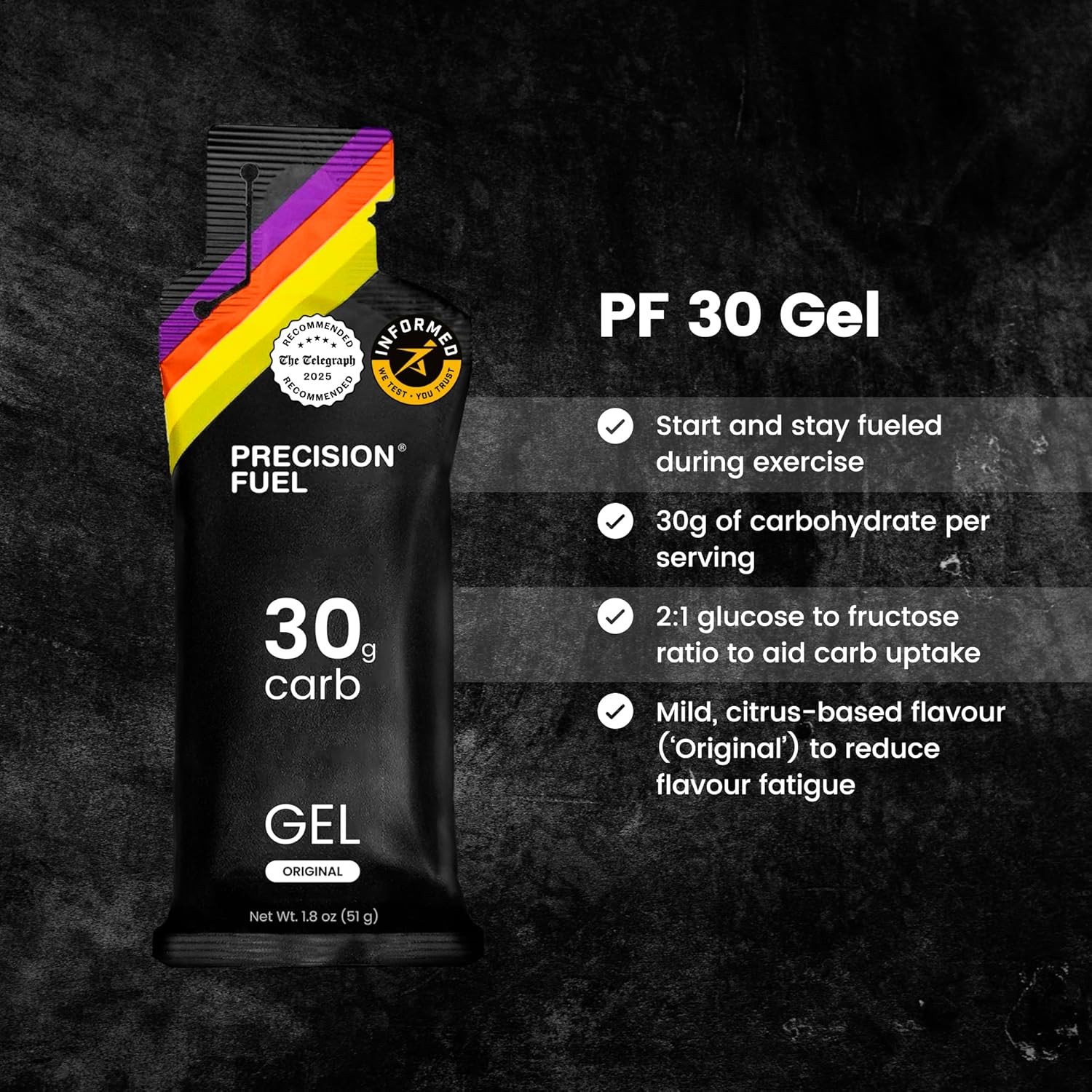 Precision Fuel PF30 Energy Gels – Mild, Neutral Flavour Running Gels for Endu…
