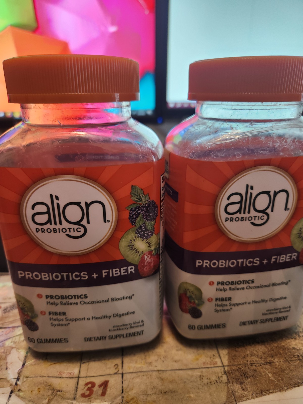 2-Align Probiotic Probiotics + Fiber Probiotics Relieve Bloat 60ct Ex: 12/26+