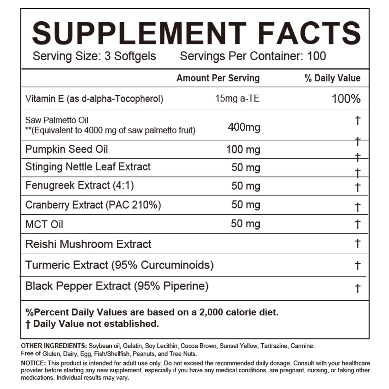 Saw Palmetto for Men, 300 Softgels with 300 Count (Pack of 1)