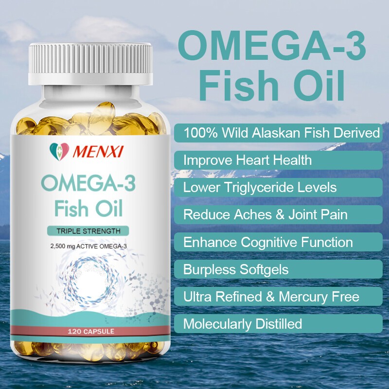 120Pc Omega 3 Fish Oil Capsules 3x Strength 3600mg EPA & DHA,Highest Potency