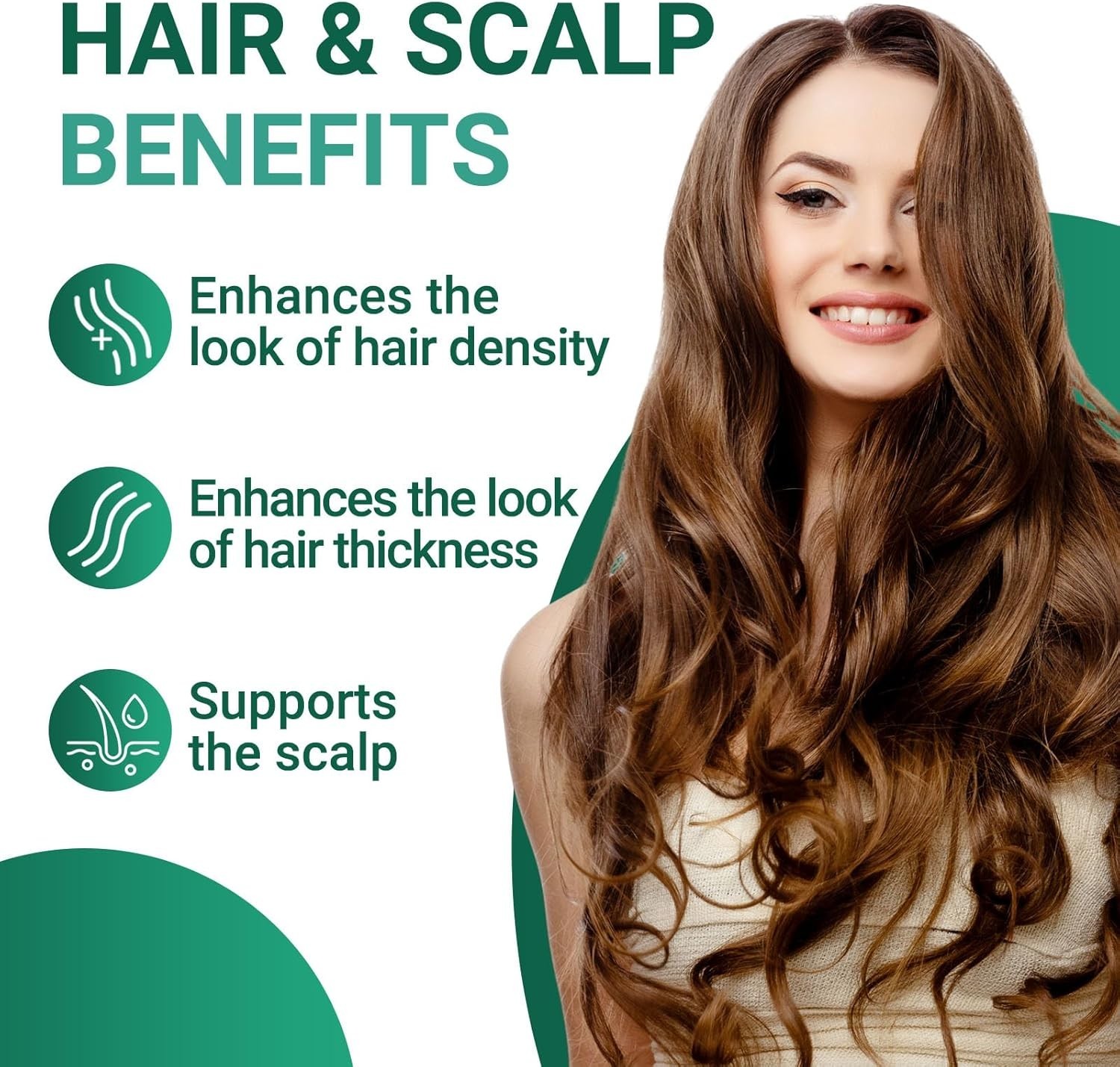 Hair Growth Gummies, Buporai Revival, Sea Moss Biotin with Pearl Powder, 60 Gums