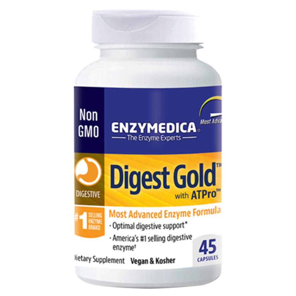 Enzymedica Digest Gold with ATPro – Digestive & Nutrient Support – 45 Capsules