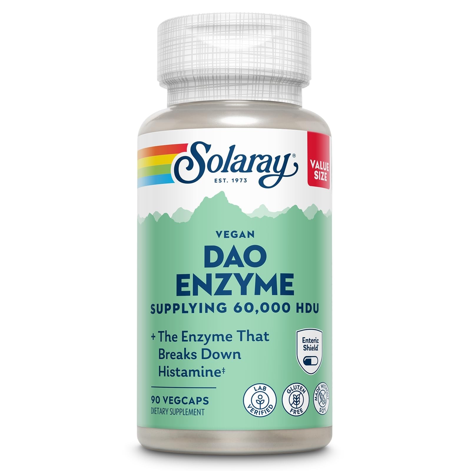 Plant-Based DAO Enzyme 60,000 HDU | Histamine Digestion Support – Vegan, Enteric