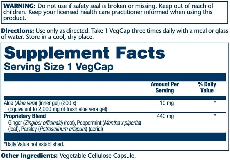 Solaray Aloe Vera Gel 10 mg 100 Caps