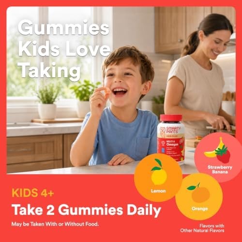 SmartyPants Kids Multivitamin Gummies with Omega 3 DHA/EPA, Vitamins D3, C,