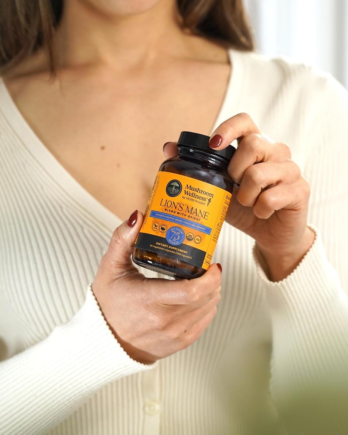 Organic Lion’s Mane & Reishi Capsules – 90 Capsules for Mental Clarity