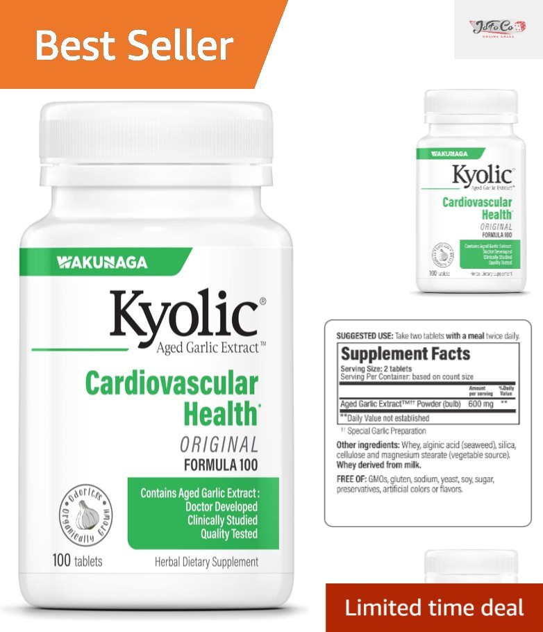 Aged Garlic Extract Tablets – 100 Count for Cardiovascular & Whole Body Support