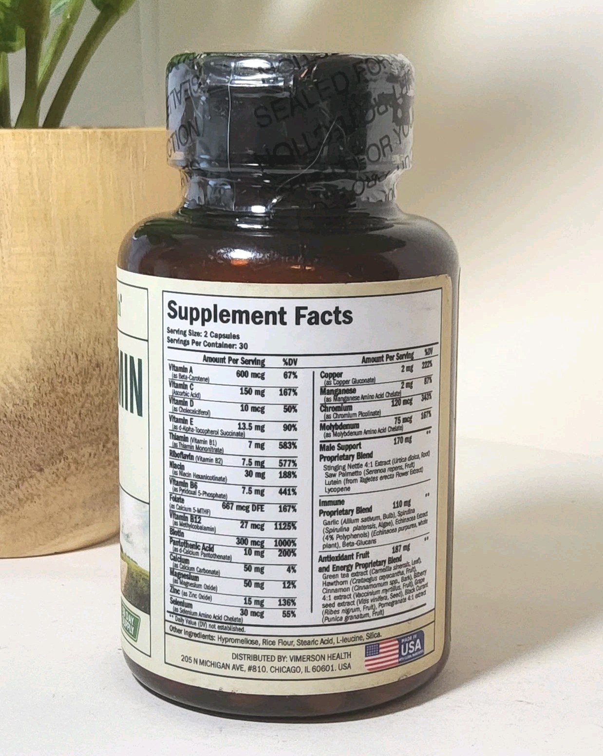 Vimerson Health Multivitamin for Men 60 Capsules – Dietary Supplement