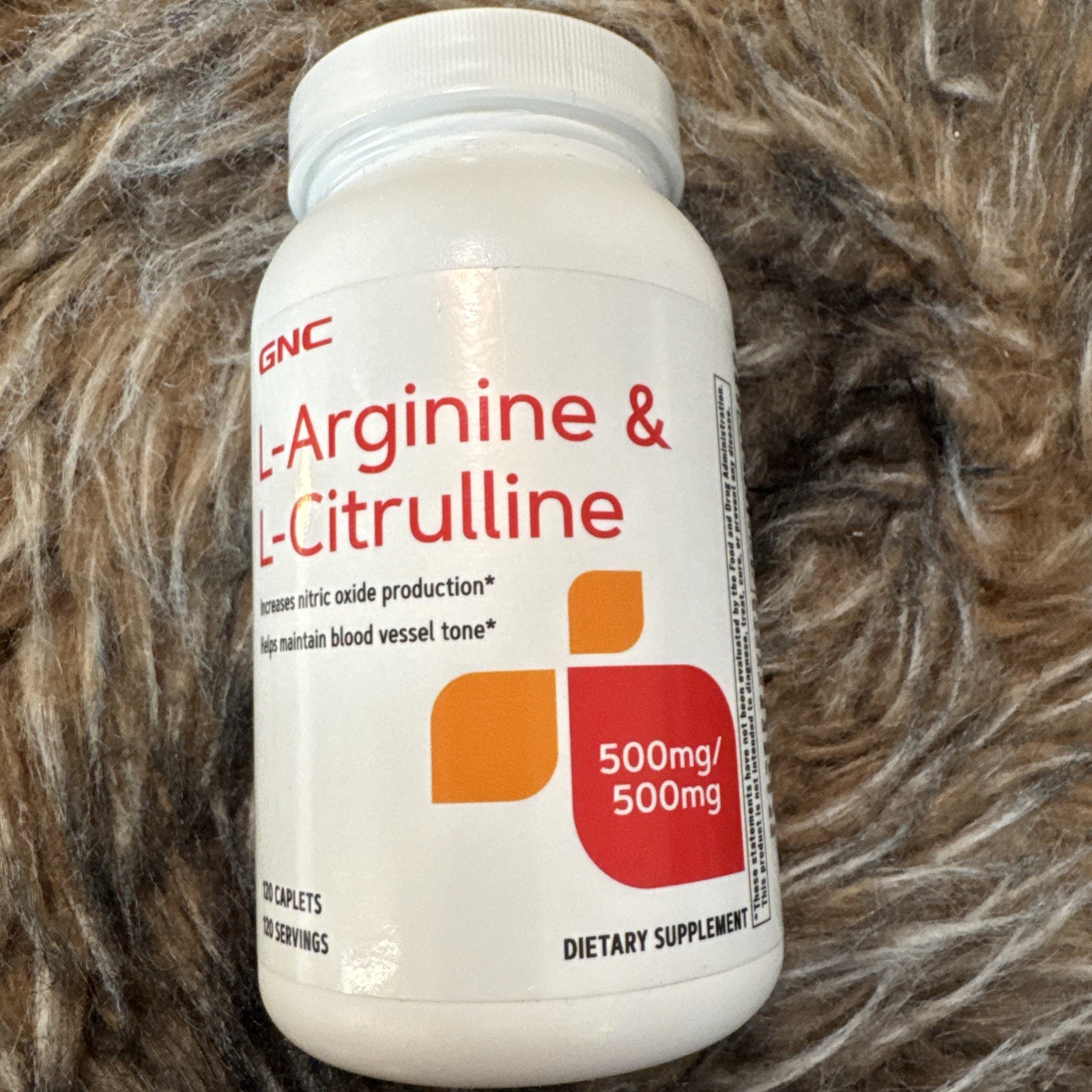 New & Sealed GNC L-Arginine & L-Citrulline 500mg 120 Caplets Exp 04/2028