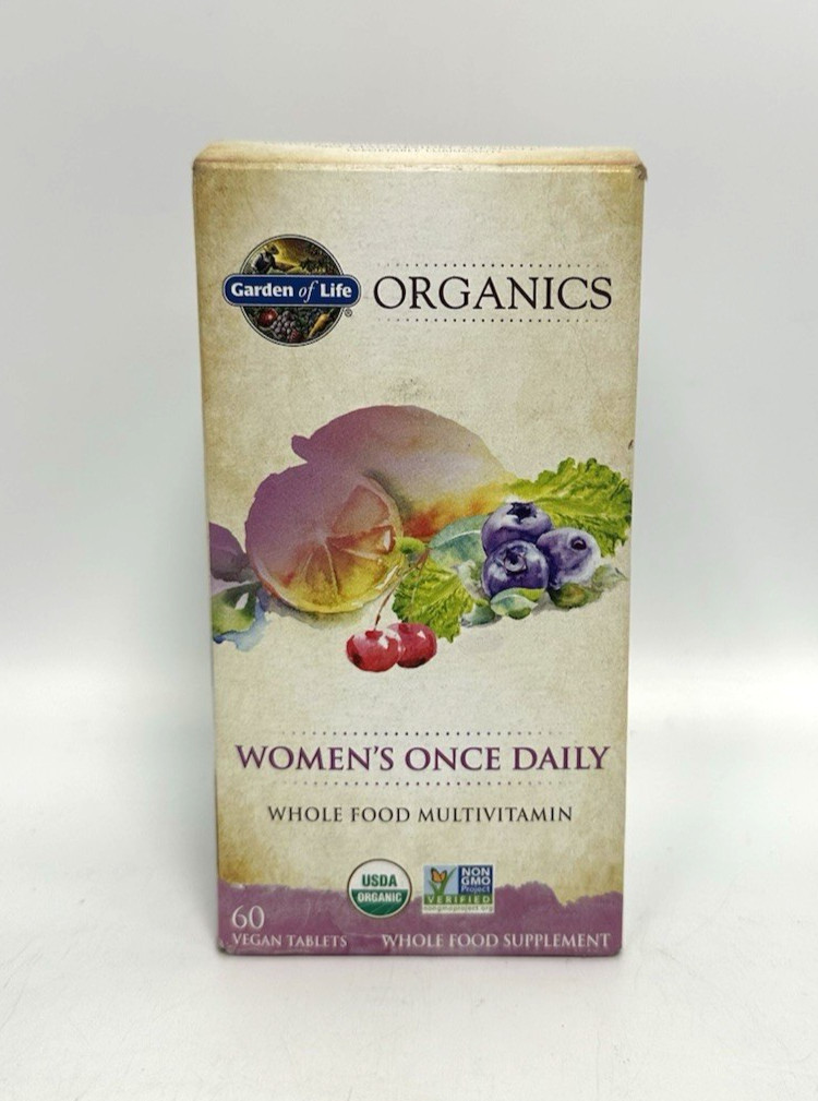 Garden of Life Organics Women’s Multivitamin – 60 Vegan Tablets – 01/2028 SEALED
