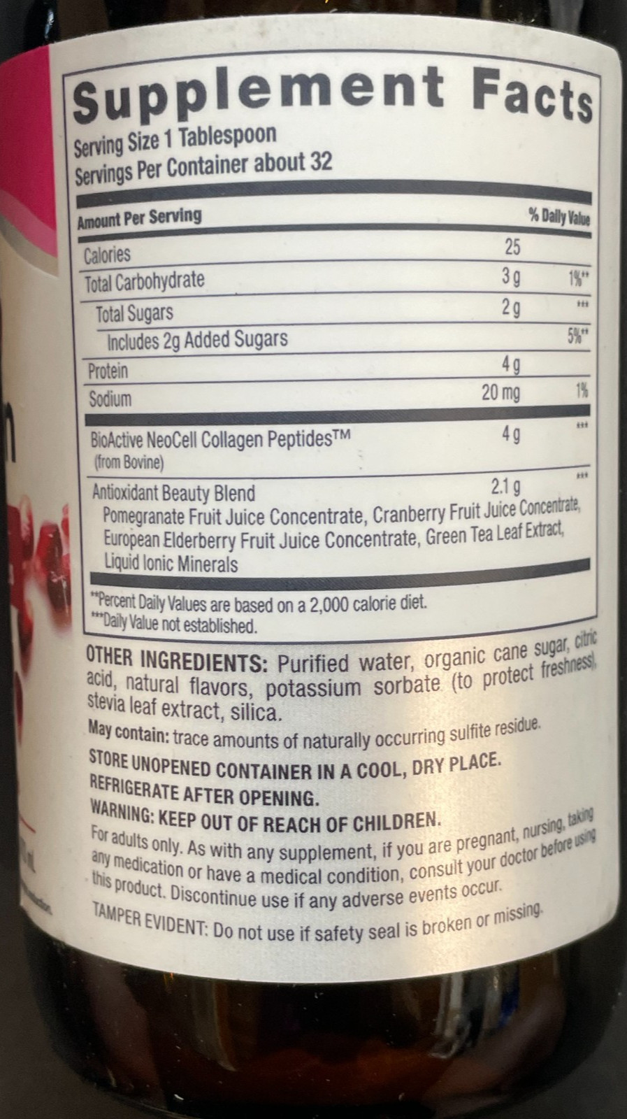 2 Bottles NeoCell 16oz Collagen Pomegranate Liquid Collagen Types 1 & 3 EXP 3/27