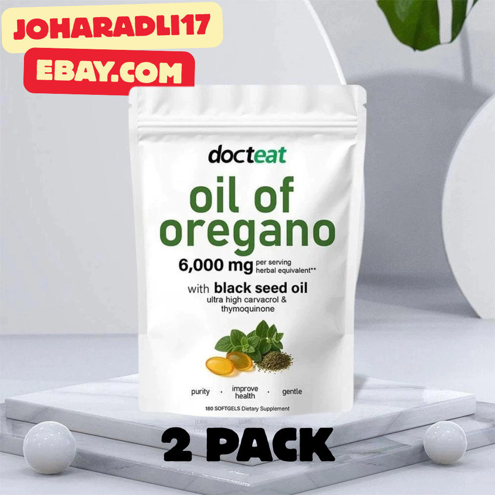 OIL OF OREGANO Softgels with Black Seed Oil – 6000mg Oregano Oil ( 2 PACK )