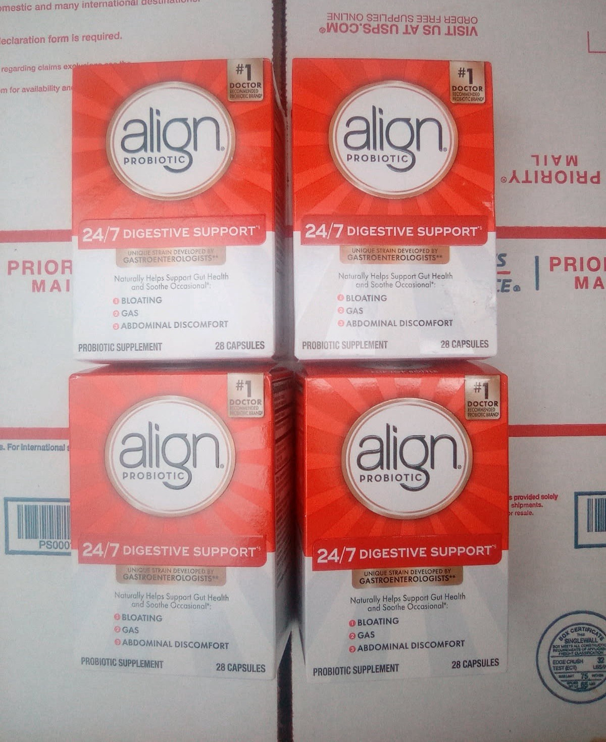 4x Align Probiotic 24/7 Digestive Support Capsules 28 Ct Adult