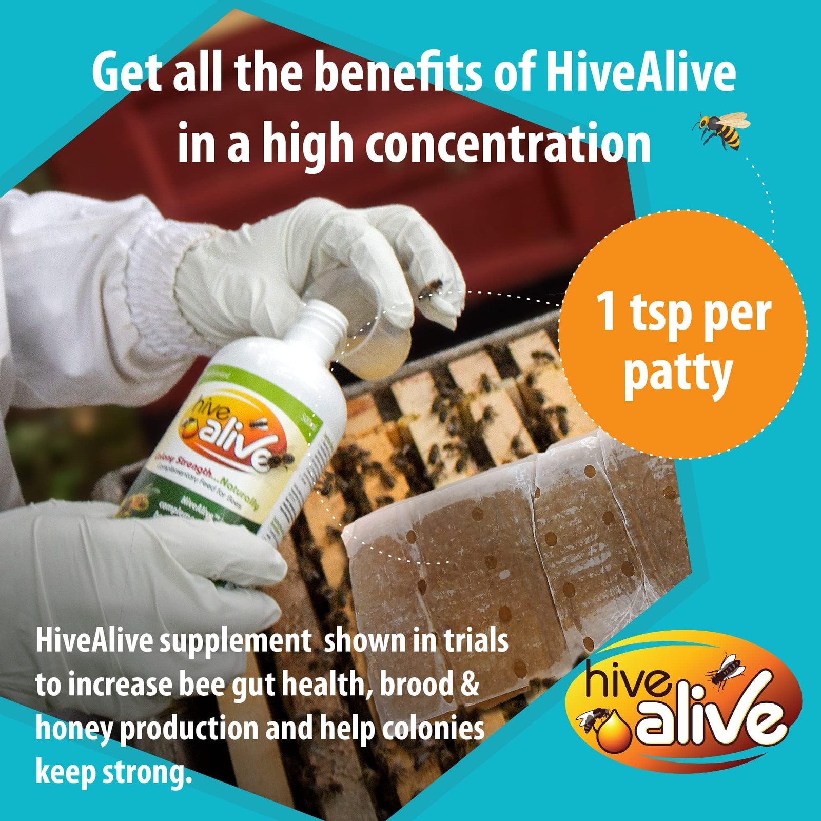Pollen Patties for Honey Bees 2lb (2x1lb) Bee Food with 15% Real USA Pollen Full