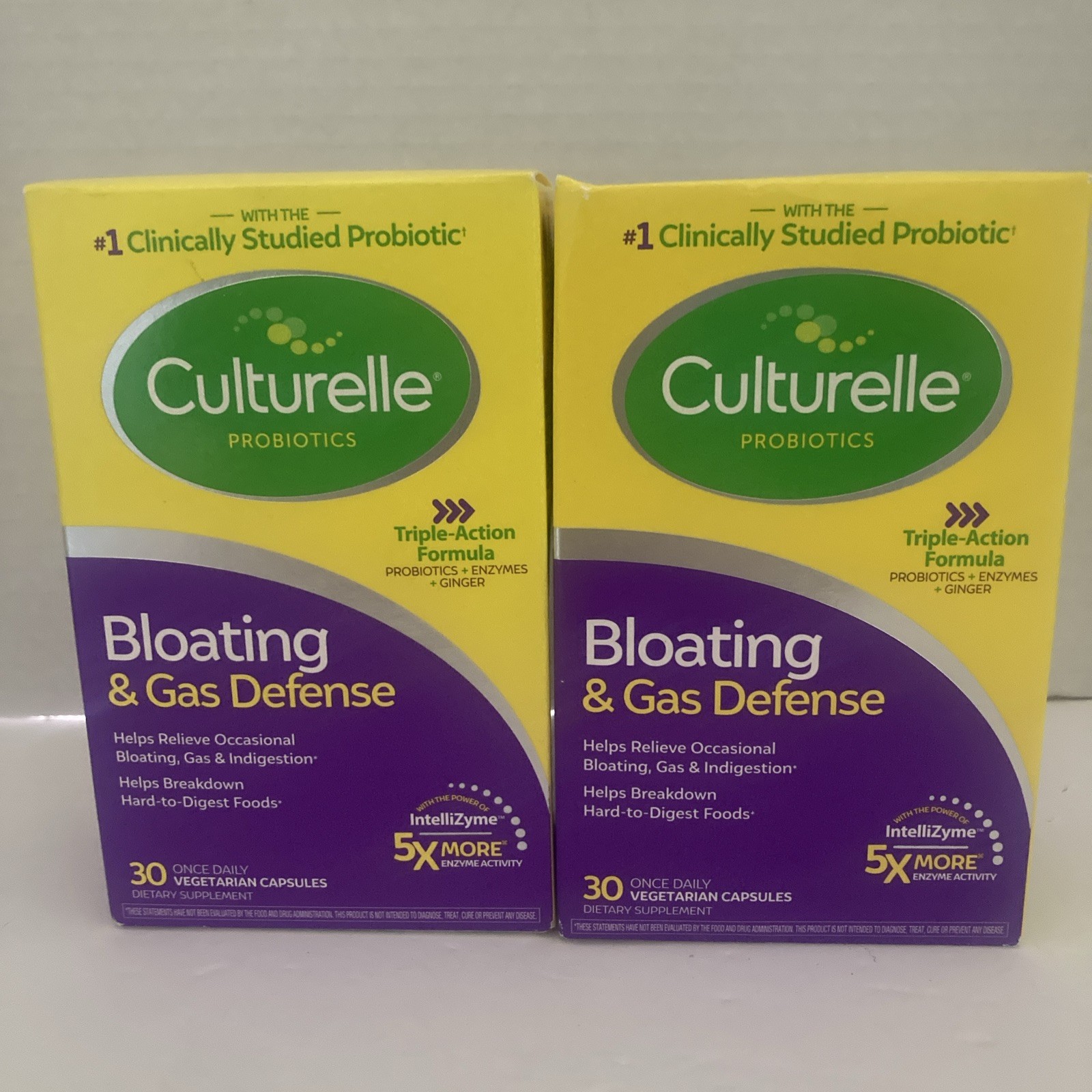 2X Culturelle Probiotics Bloating & Gas Defense 30 VegetarianCaps Ea EXP 06/2026