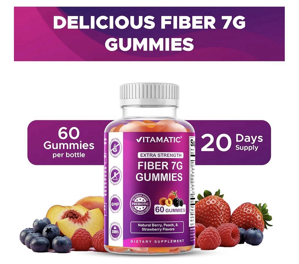 (2 Pack) Fiber Gummies, Natural Blackberry, Peach, & Strawberry, 120 Exp 01/27