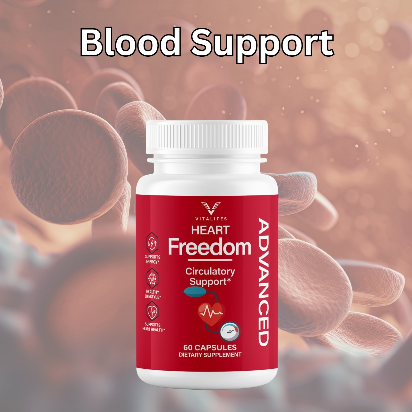 (5 Pack) Heart Freedom Blood Support Pills Managing Blood Sugar & Pressure 300ct