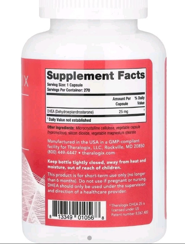 Theralogix DHEA 25 Nutritional Supplement 3/2025