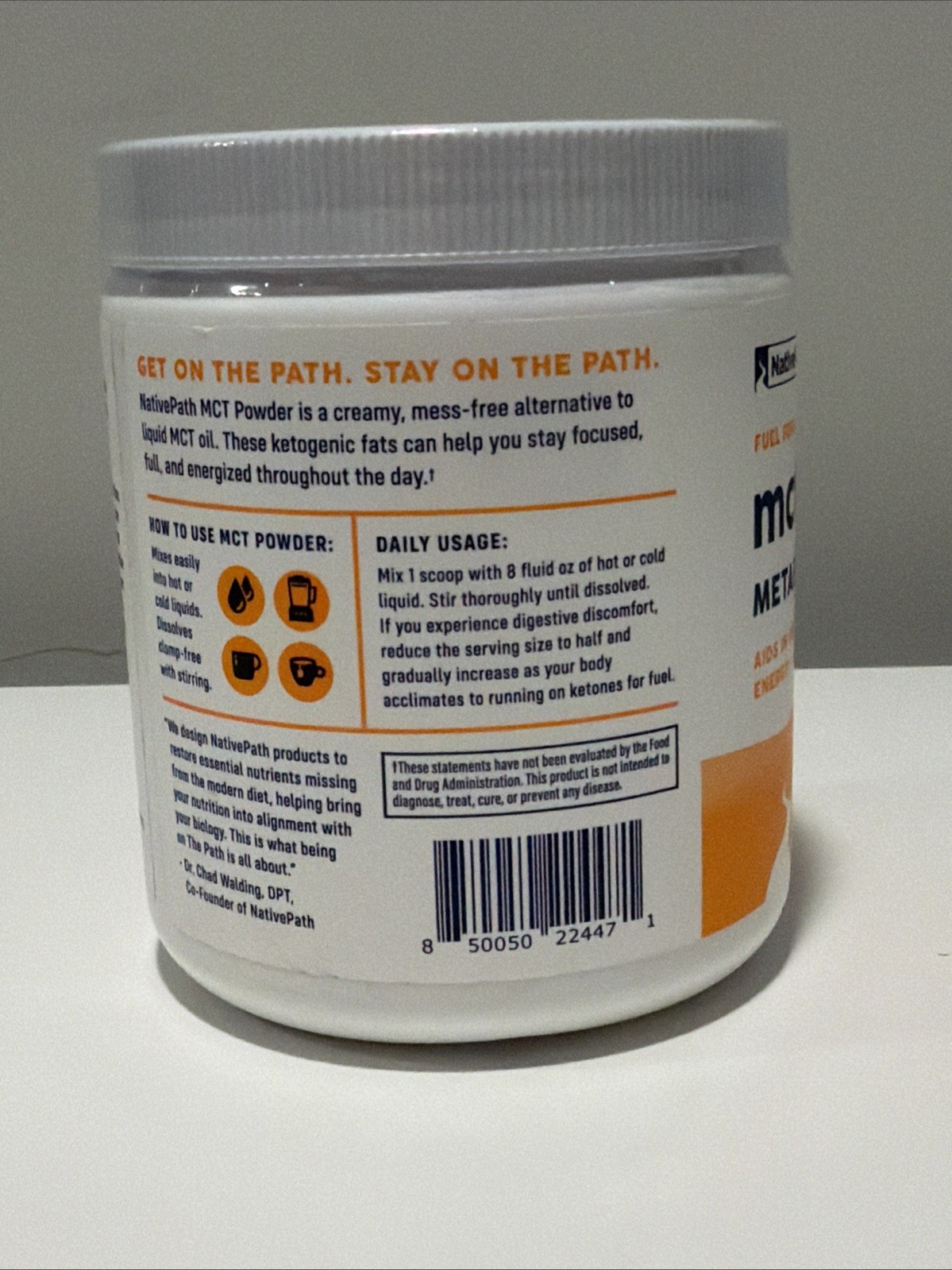 NativePath MCT Oil Coconut Powder, Energy, Keto, 25 Servings, Exp 08/27 SEALED