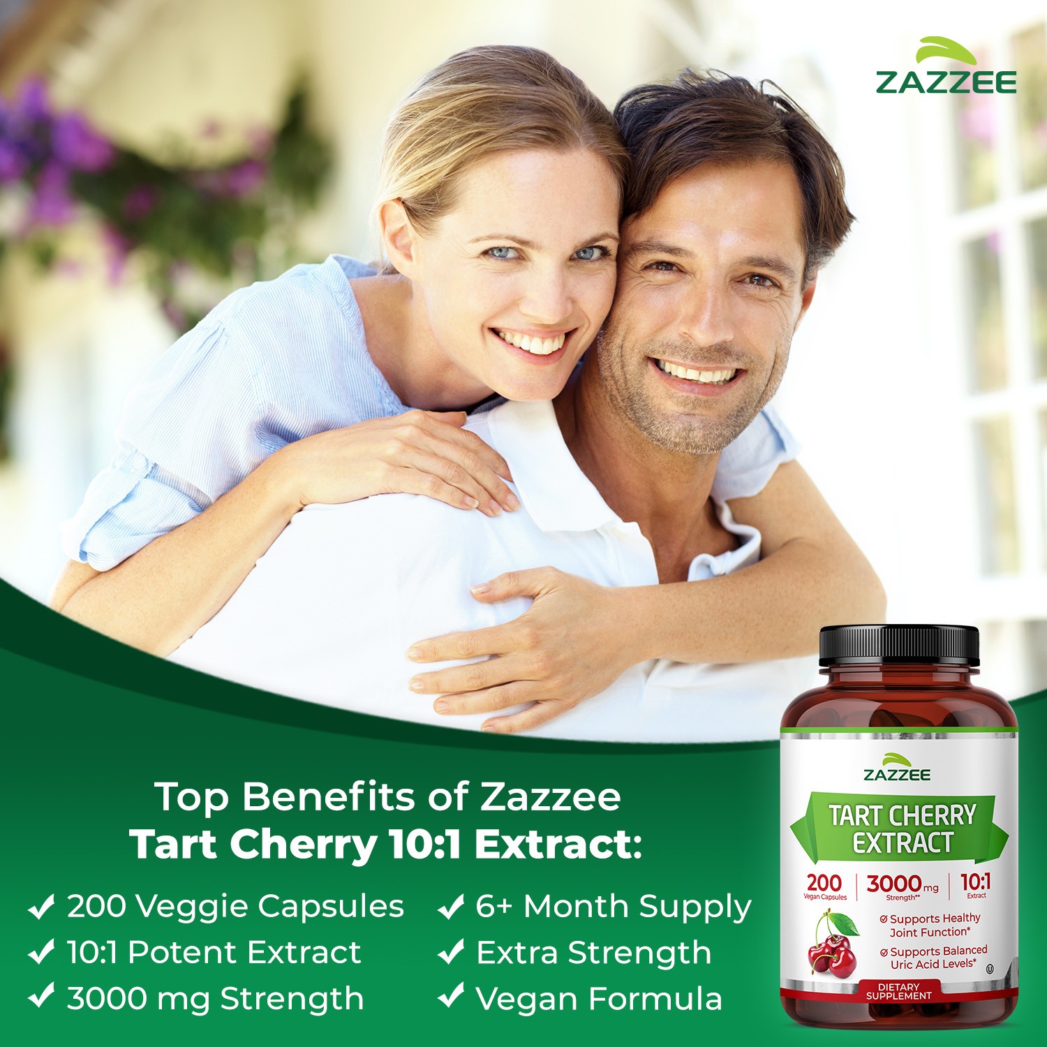 Tart Cherry Extract 200 Veggie Caps 3000 mg Strength 10:1 Extract Uric Acid USA