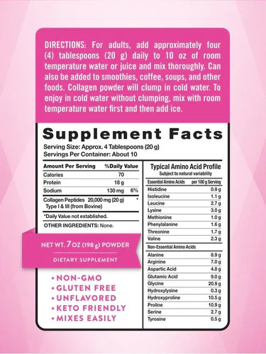 Nature’s Truth® Ultra Collagen Powder Grass Fed Peptides Types 1 & 3, 7 oz