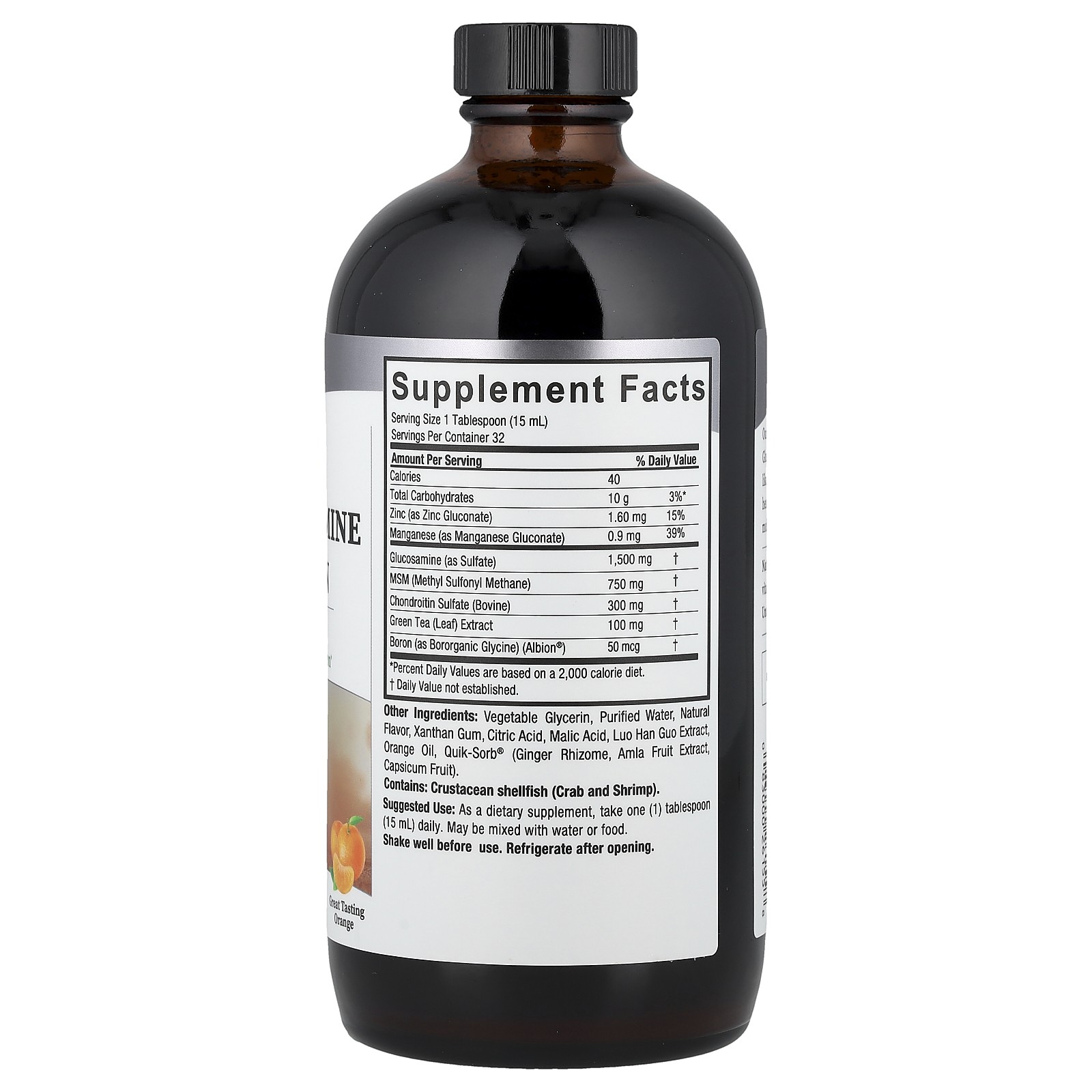 Liquid Glucosamine Chondroitin, Orange, 16 fl oz (480 ml)
