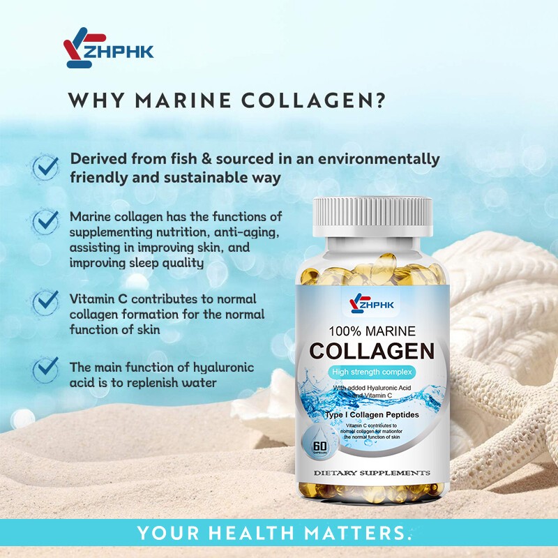 Marine Collagen Capsules,Hydrolysed Type I Collagen Peptides For Skin Hair Nails
