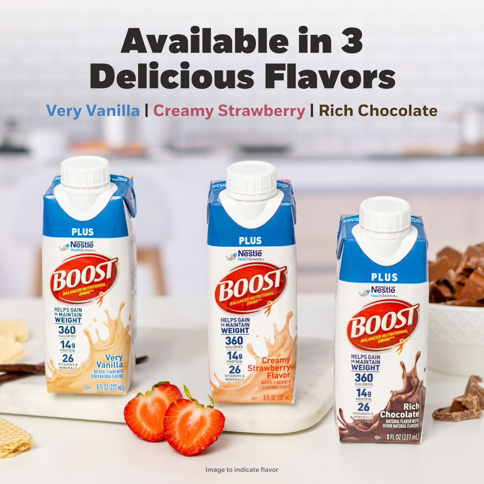 BOOST Plus Nutritional Drink, Very Vanilla, 8 fl oz (Pack of 24)
