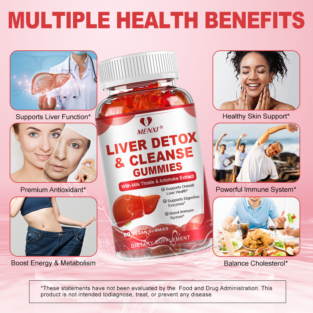 Liver Cleanse Detox & Repair 60 Gummies – Herbal Liver Support Milk Thistle