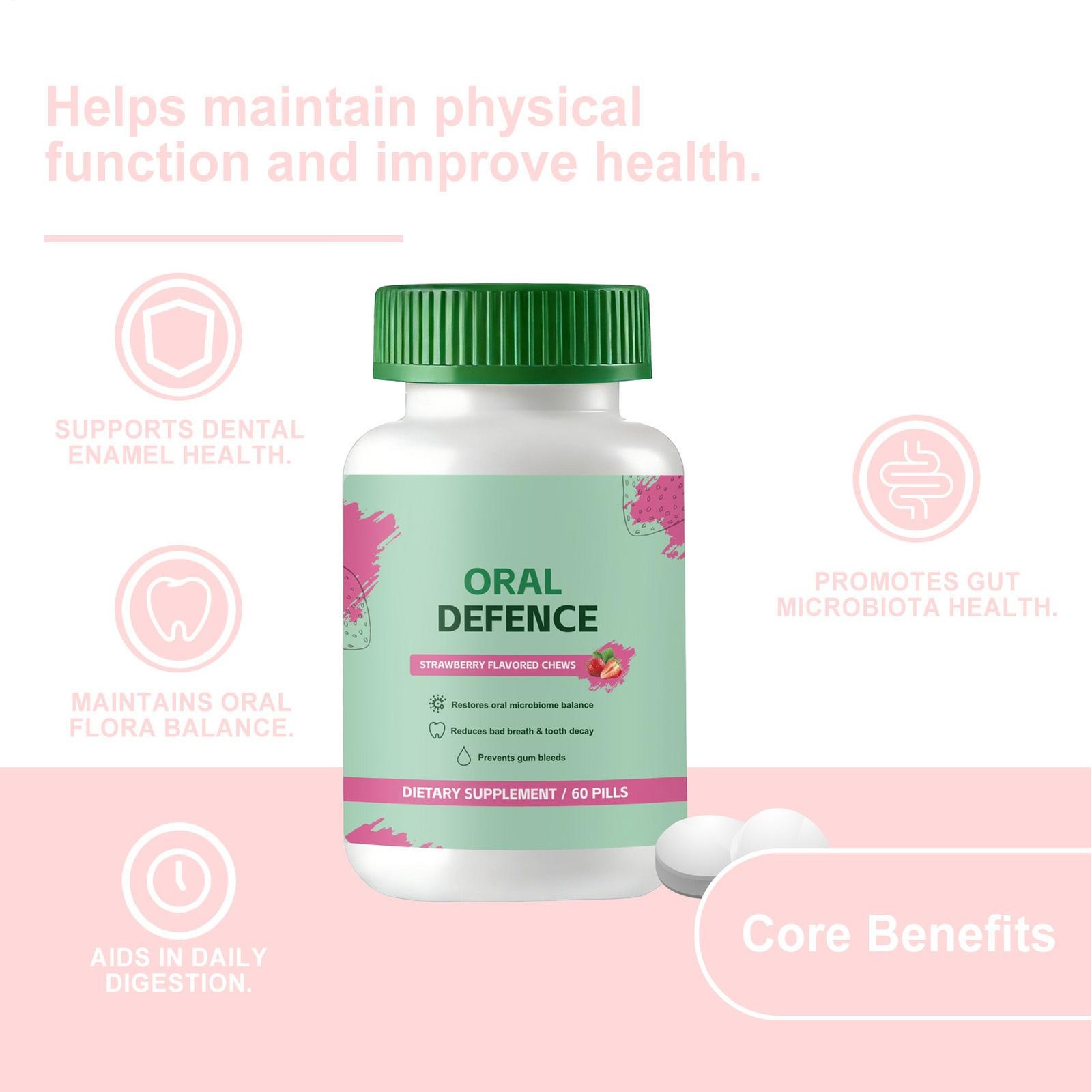 – Oral Defence Oracare Oral Probiotics Supplement For Fresh Breath, Teeth And Gu