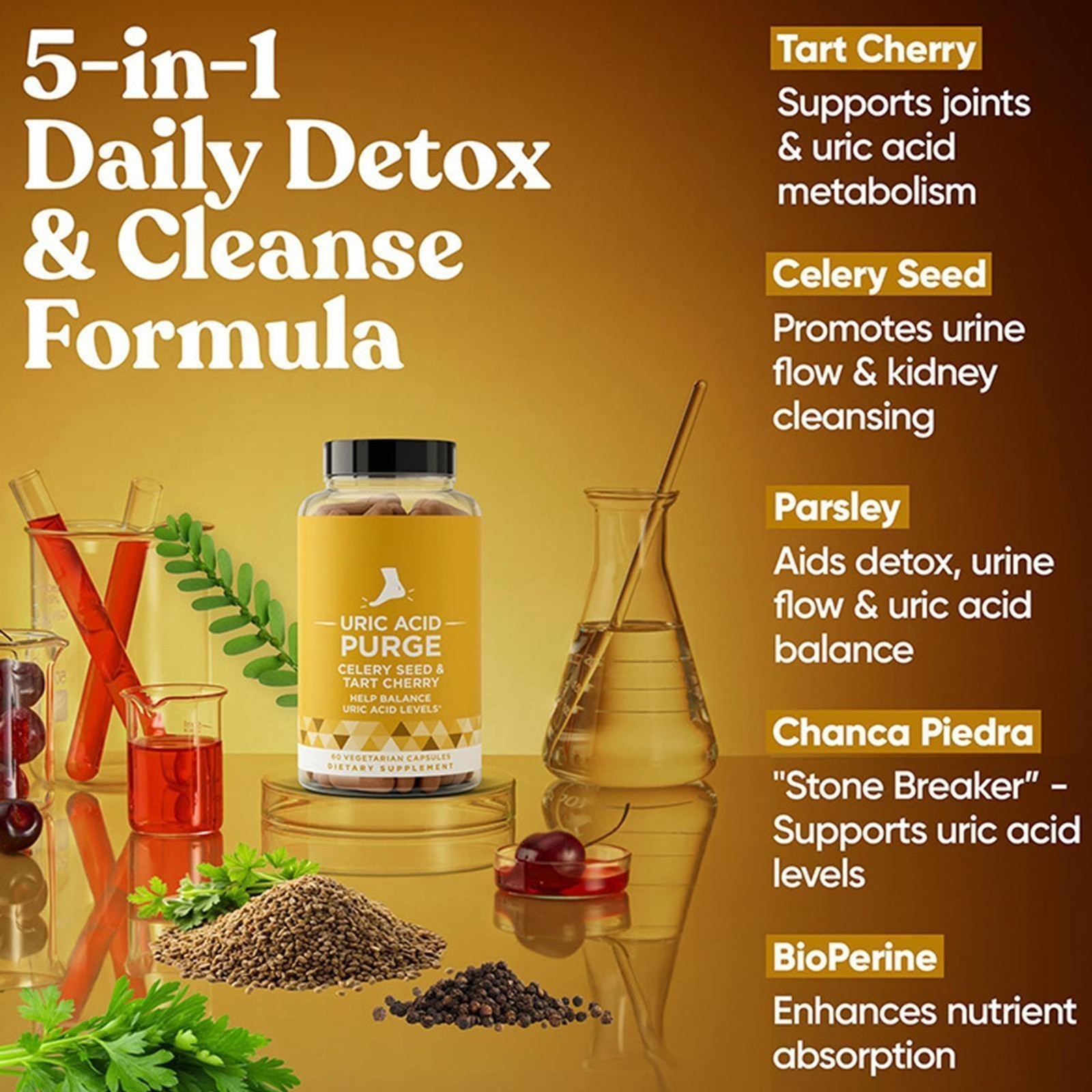 Purge! Uric Acid Flush Detox Cleanse Joint Support Active Mobility Tart Cherry