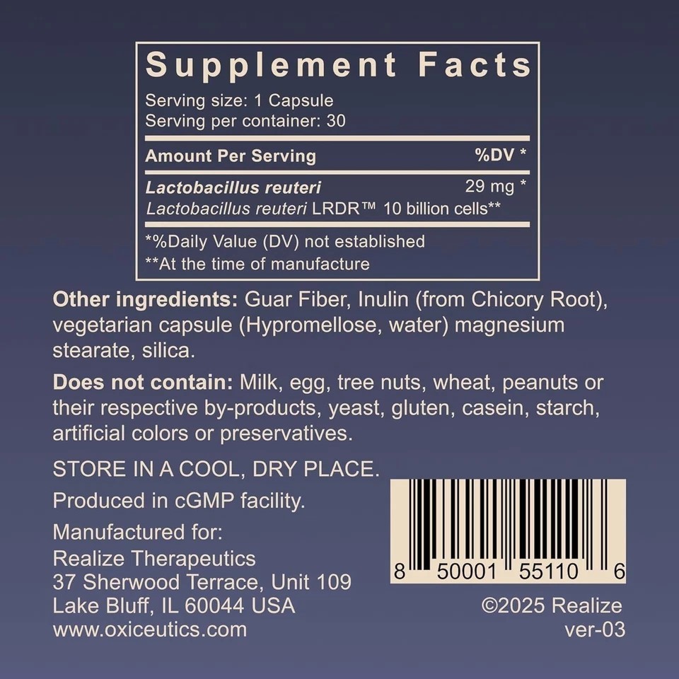 MyReuteri 10 Billion CFU Probiotic + FOS Prebiotic 30 Veg Caps –EXP – 22/12/2027