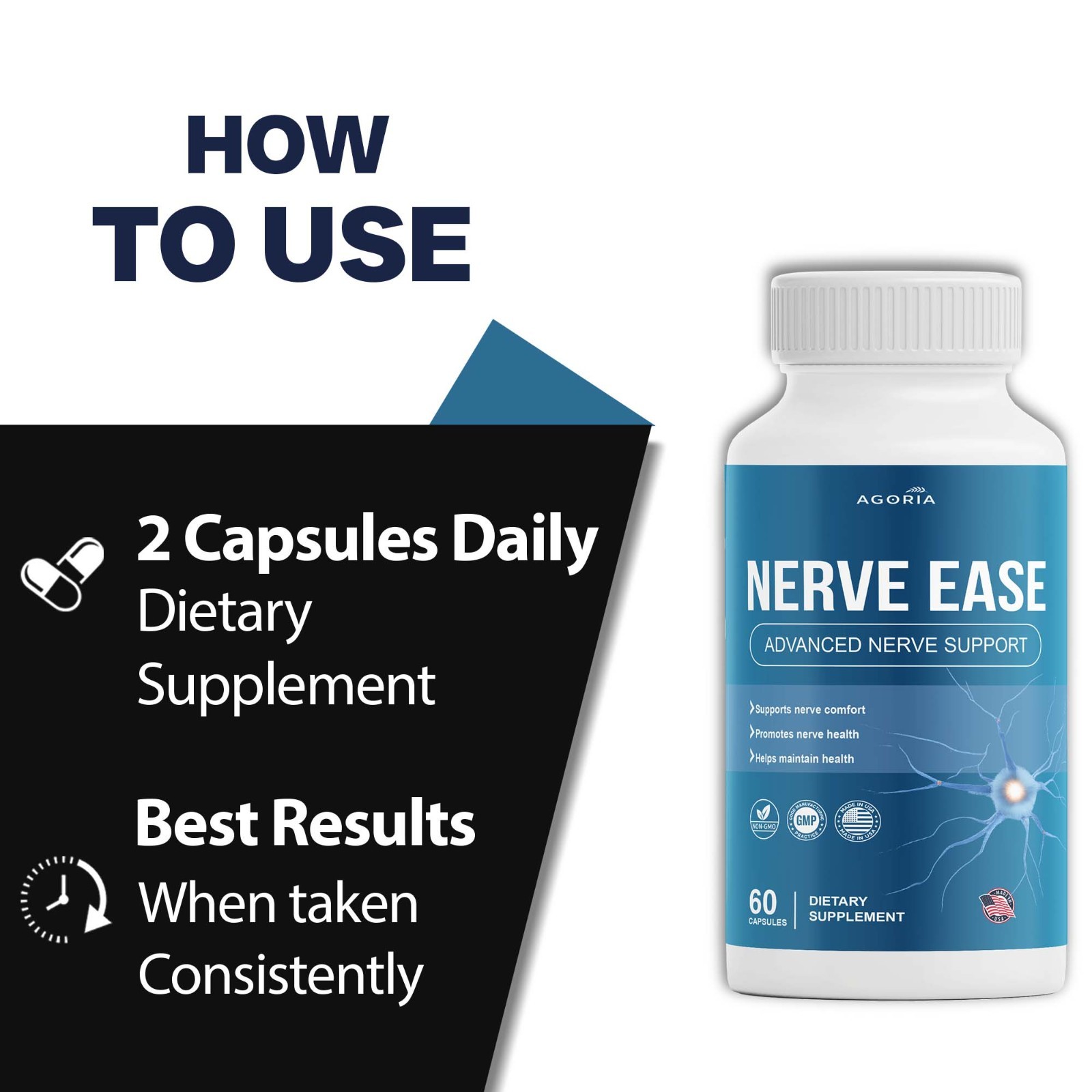 (1 Pack) Nerve Ease Nootropic Nerve Support Max Supplement, NerveEase Capsule