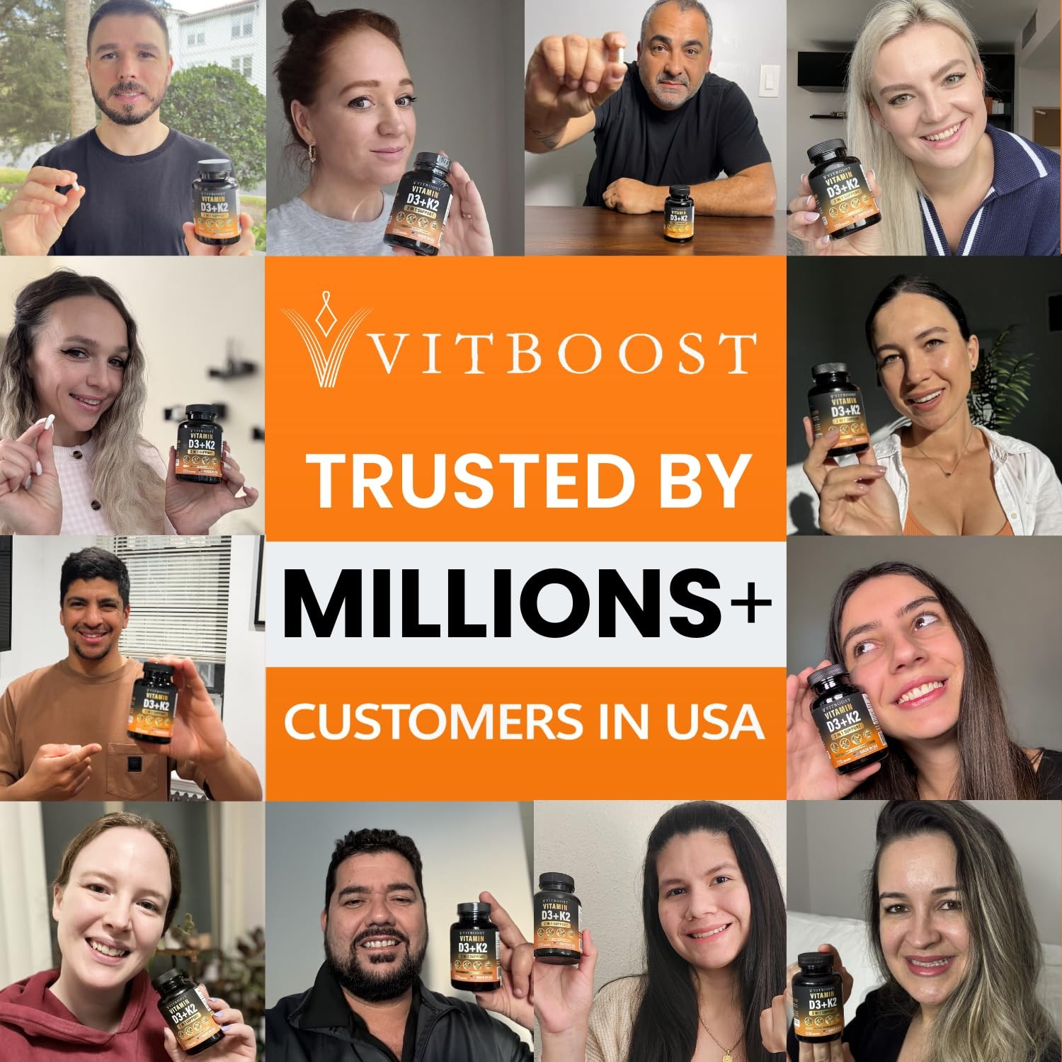 VITBOOST Vitamin D3 K2 Complex Easy to Swallow Vitamin D D3 5000 IU 125 mcg…