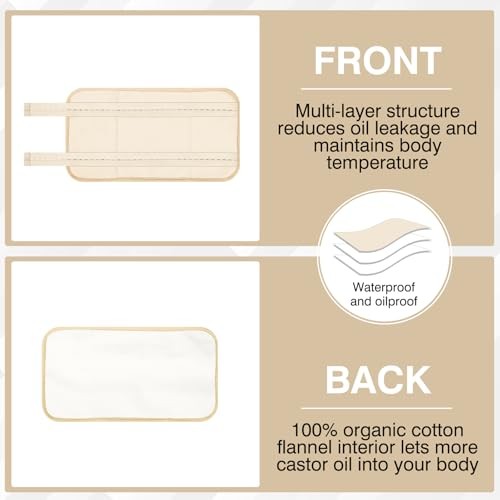 Castor Oil Pack Wrap Reusable Adjustable Elastic Strap Liver Detox Stomach Relie