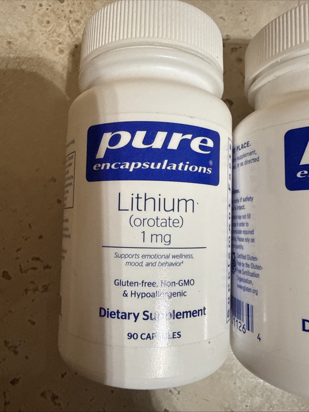 Pure Encapsulations, 3 PACK, Lithium (Orotate), 5 mg, 1mg, 1 Mg