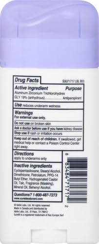 Sure Deodorant Invisible Solid, Unscented – 2.6 oz Ounce (Pack of 3)