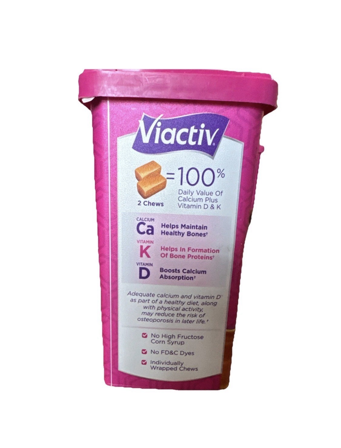 Viactiv Calcium Plus D Caramel Soft Chews – 100 Count Best By 07/2026