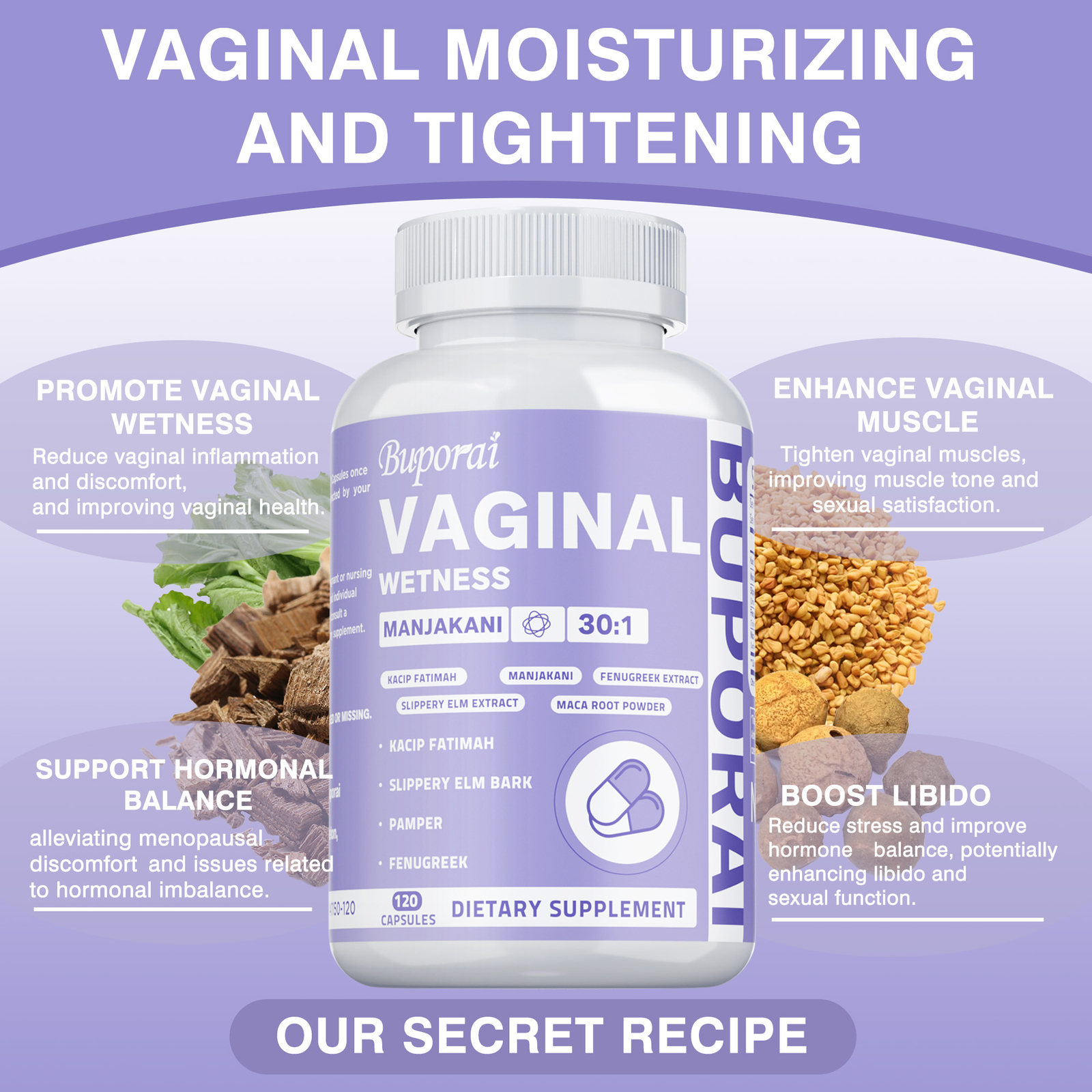 Vaginal Wetness -Women’s Health,Hormone Balance,Support Healthy Vaginal Moisture