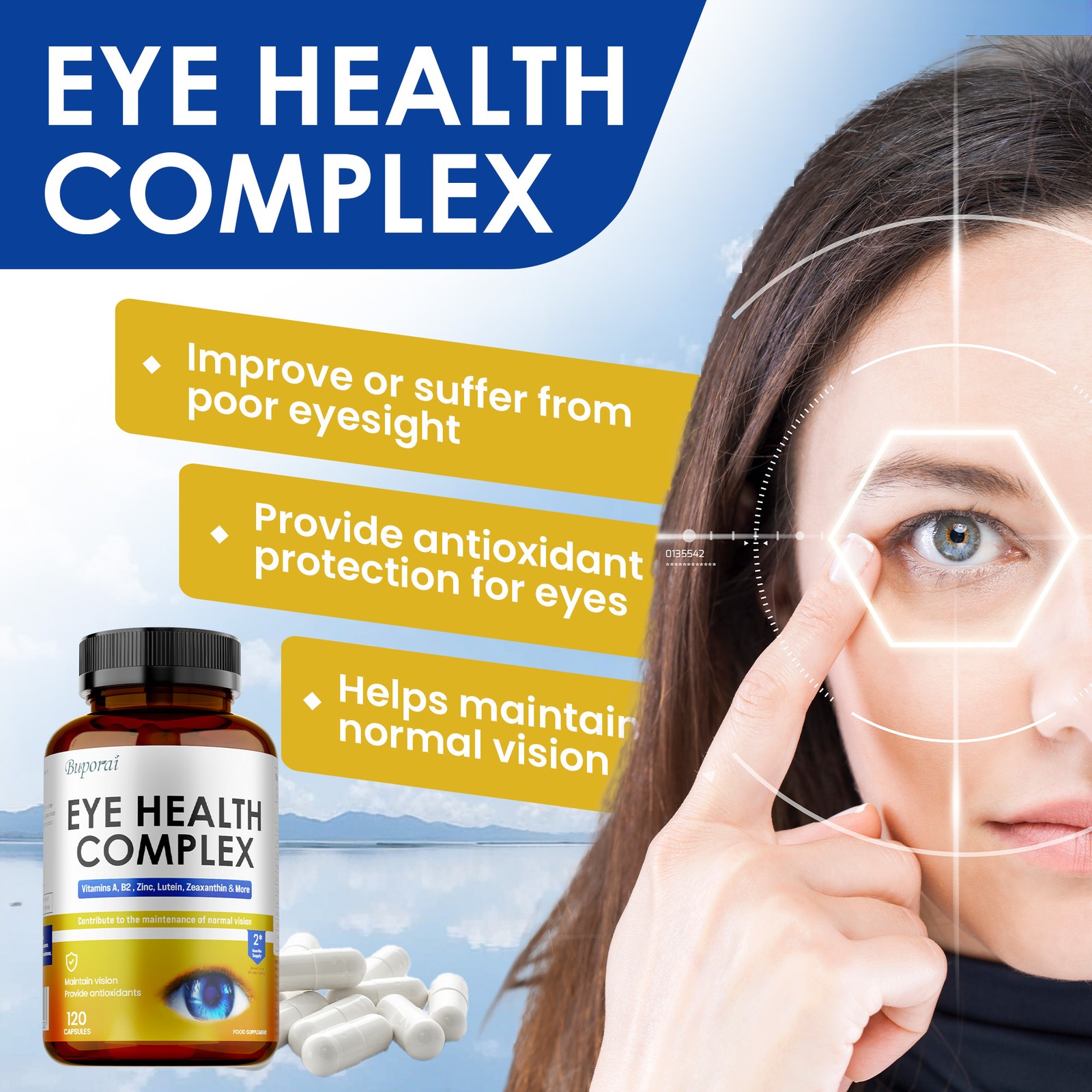 Eye Health Complex 240pcs – Reduce Fatigue and Dry Eyes, Improve Visual Function