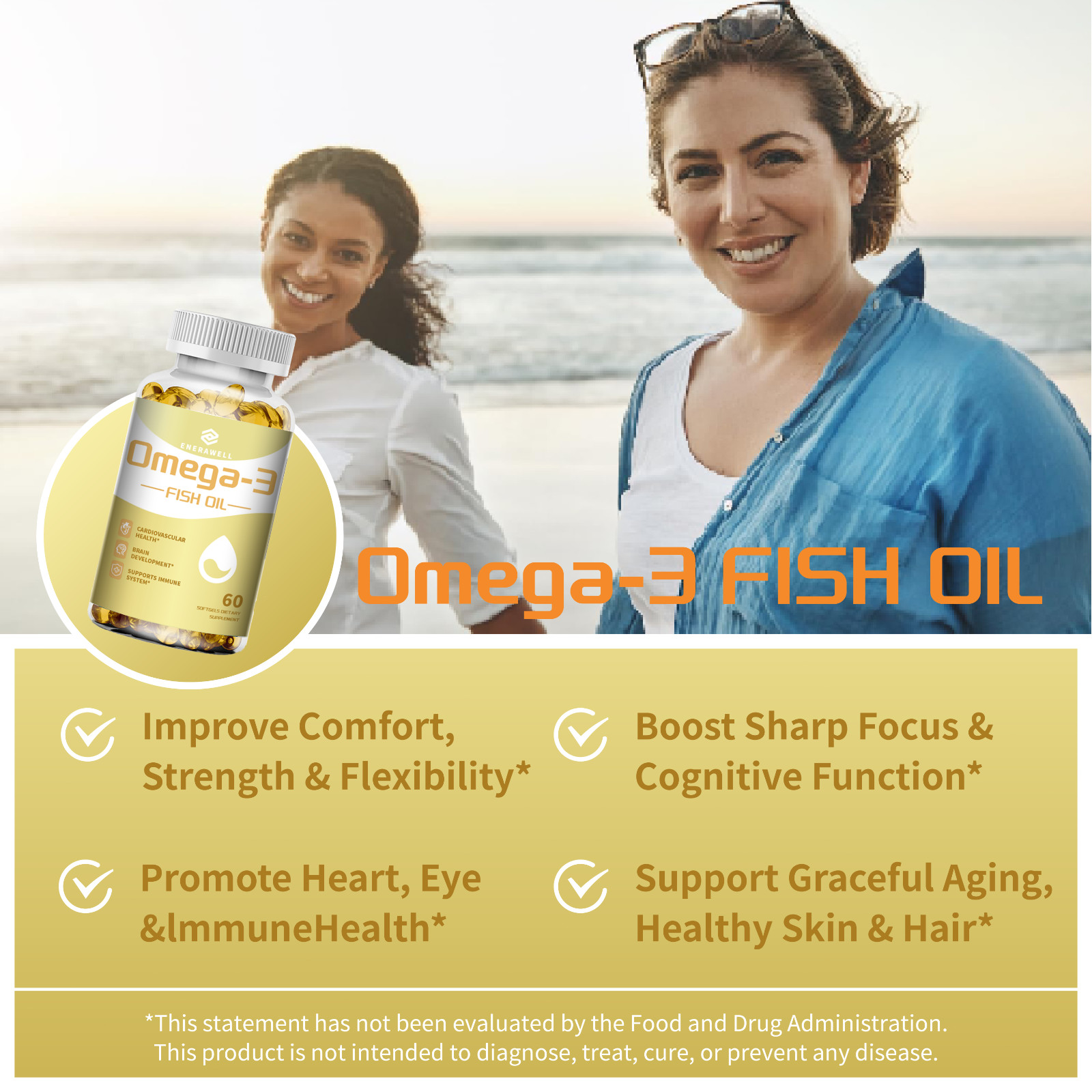 3x Strength EPA & DHA Omega 3 Fish Oil 2,000mg, Highest Potency, 02/07/2027