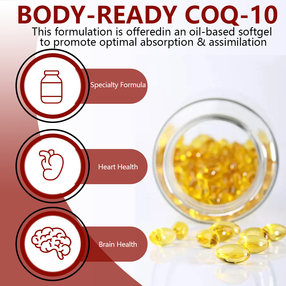 CoQ10 2000mg 60 Softgels Coenzyme Q-10 Non-GMO Heart Support Capsules